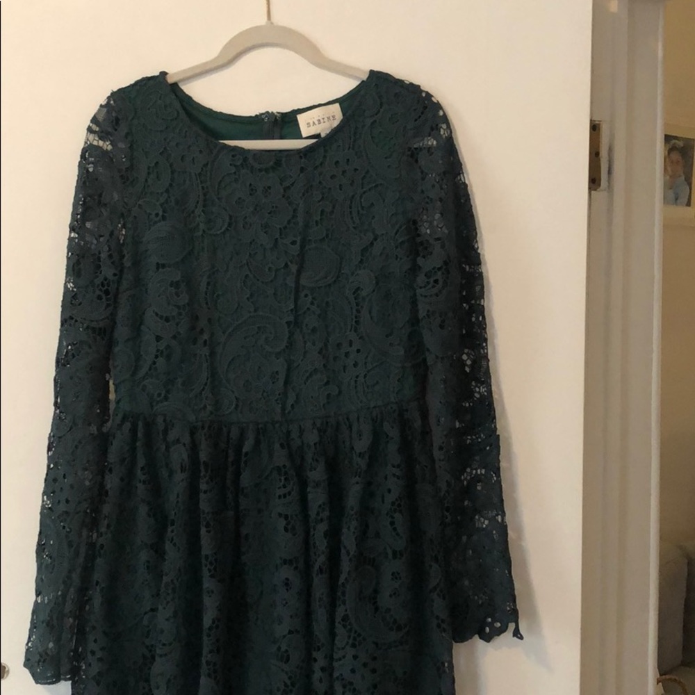 Sabine Green Lace Cocktail Dress XL